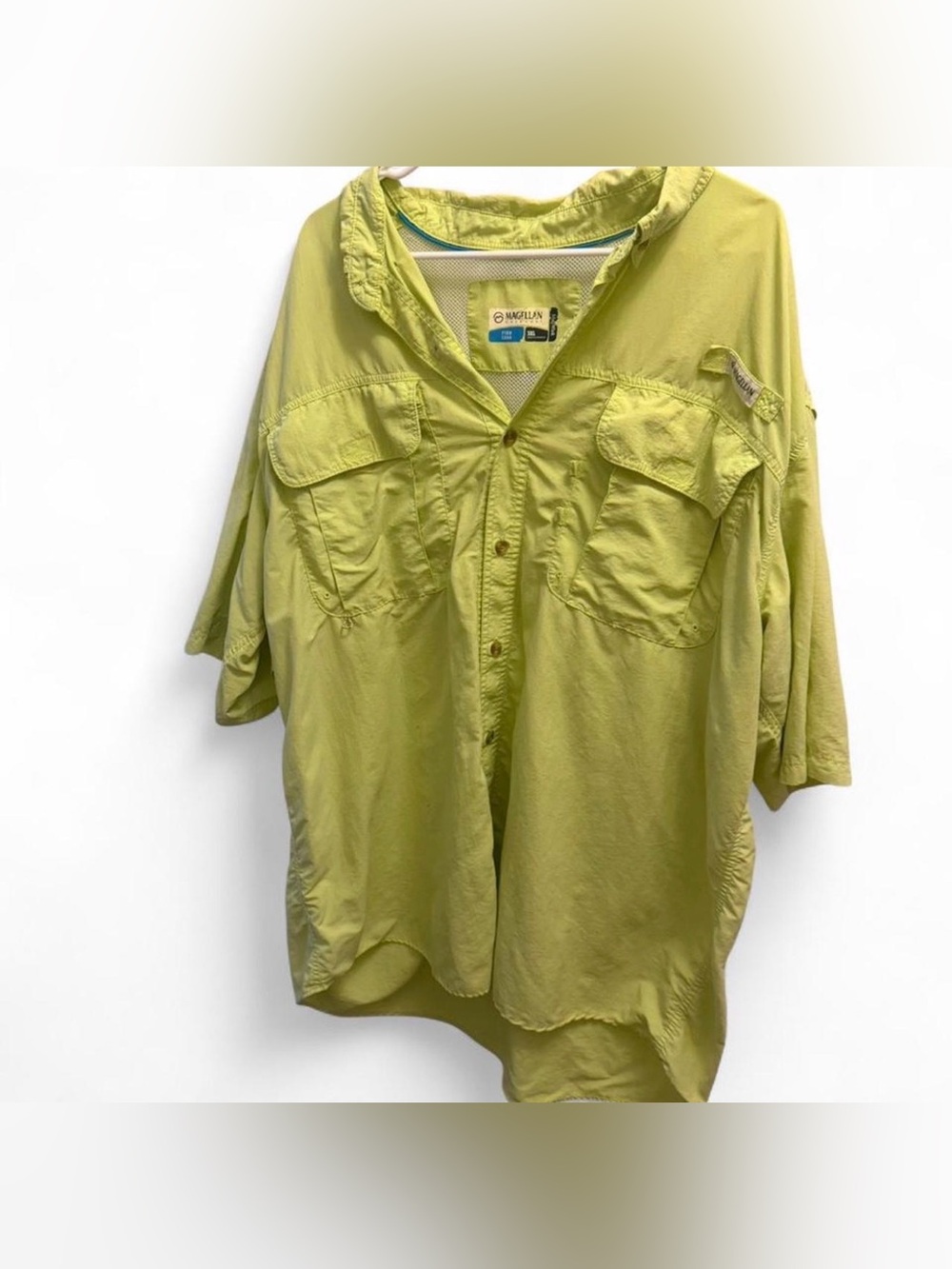 Magellan Outdoors Men’s Short-Sleeve Fishing Shirt - Lime Green Size 3XL